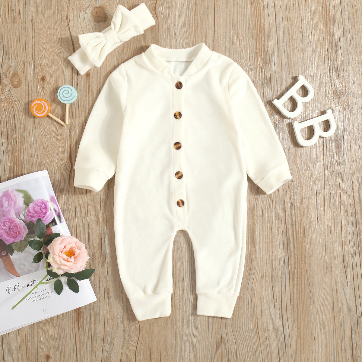 Bébé peluche bébé printemps et automne sans os Romper