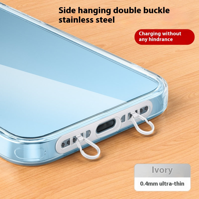 Téléphone mobile Lanyard Acier inoxydable côté suspension Clip anti-perte joint double boucle