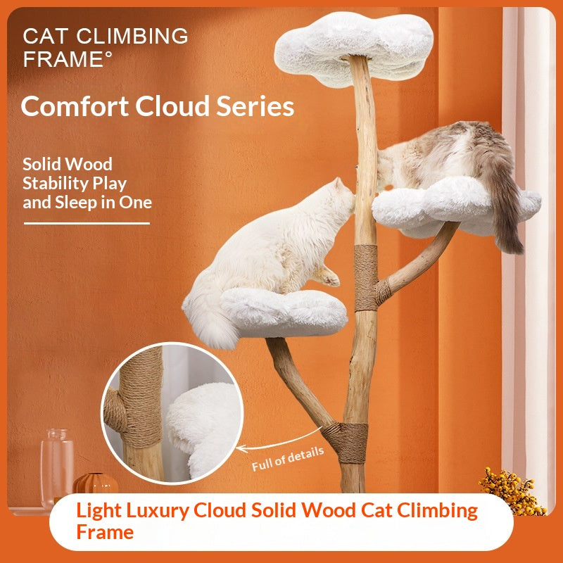 Grand arbre de chat tout-en-un avec une plate-forme de sautLuxury Et pourtant d'économie d'espace en W solide
