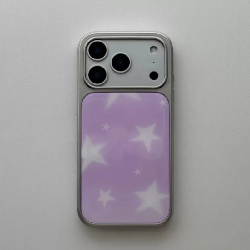 Personnalisé violet Gradient Star cas de téléphone magnétique argent électroplaqué