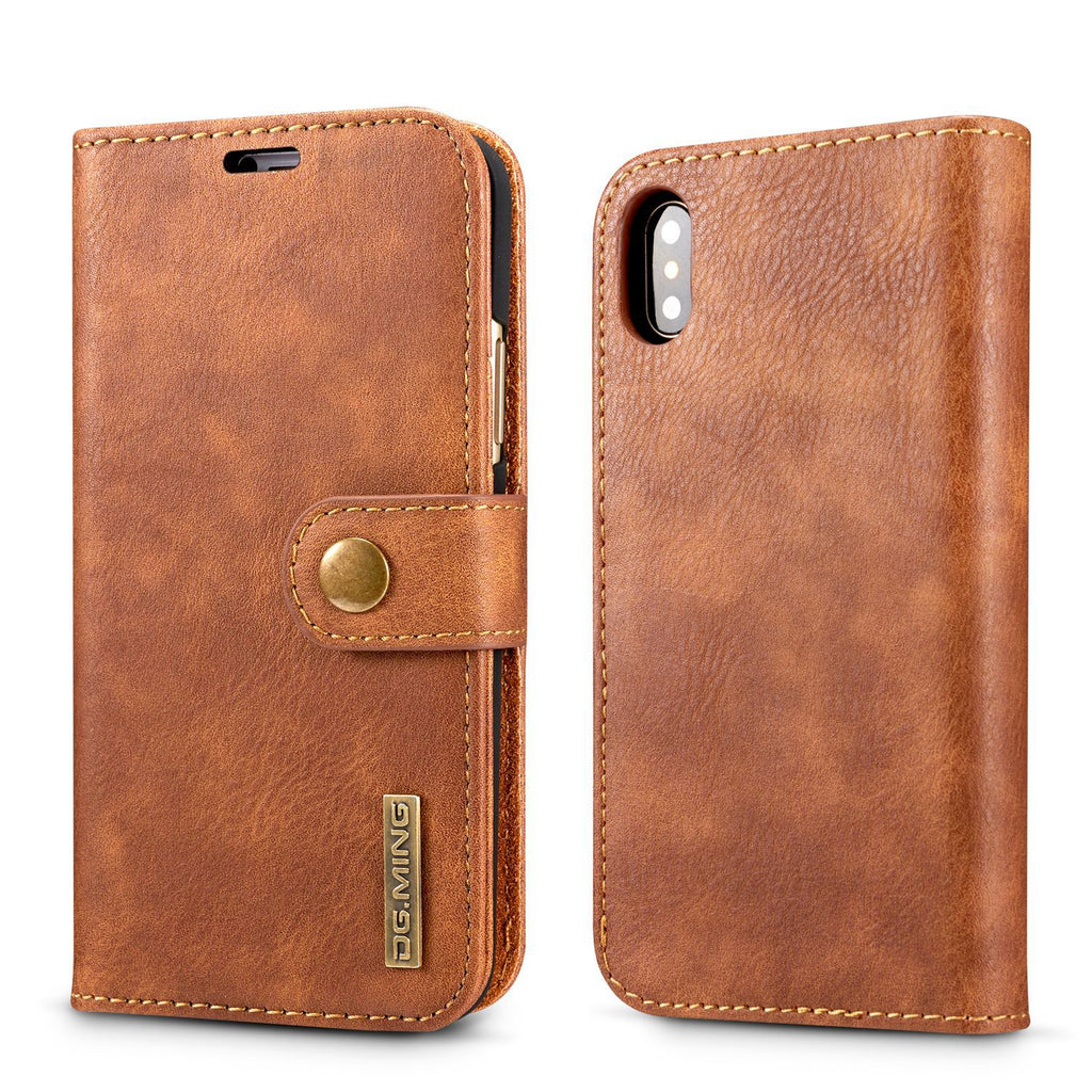 Cowhide Double Adsorption téléphone portable en cuir