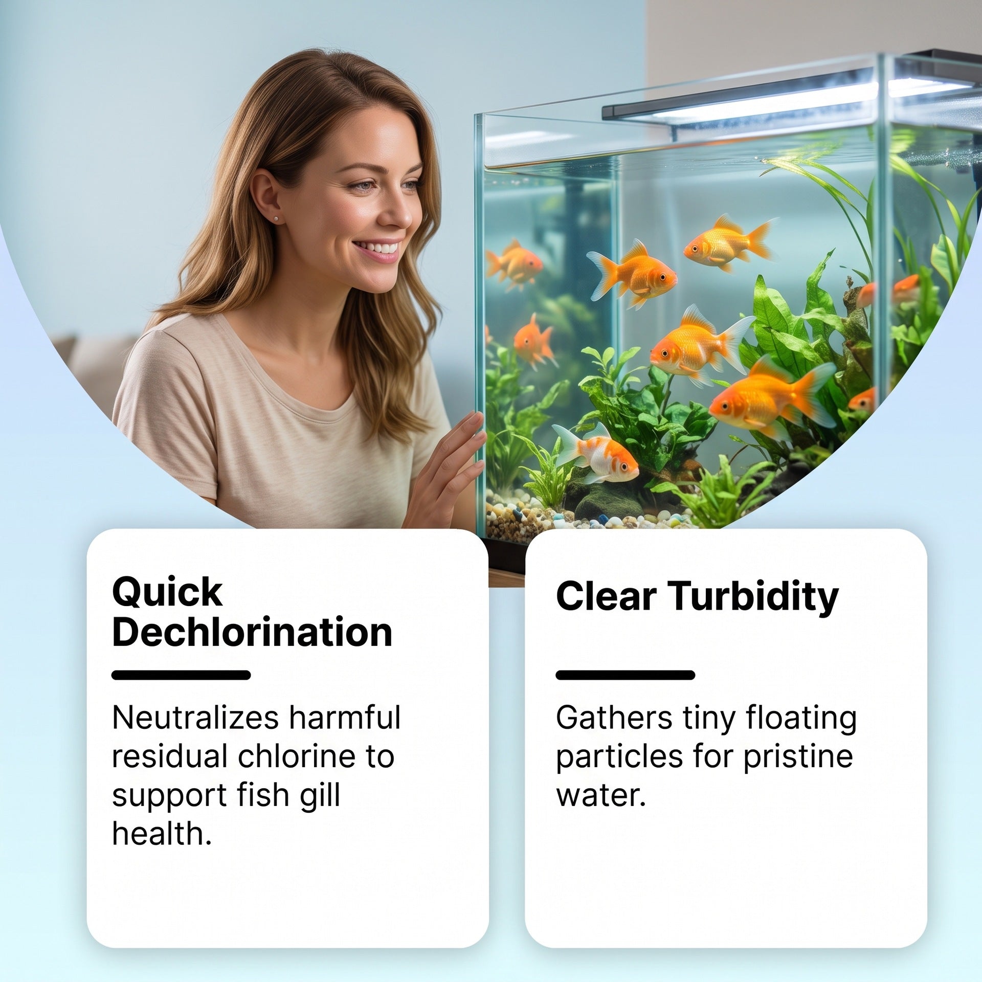 Agent de purification de l'eau du réservoir de poisson Nettoyage des impuretés du réservoir de poisson Clarification de l'eau Quali