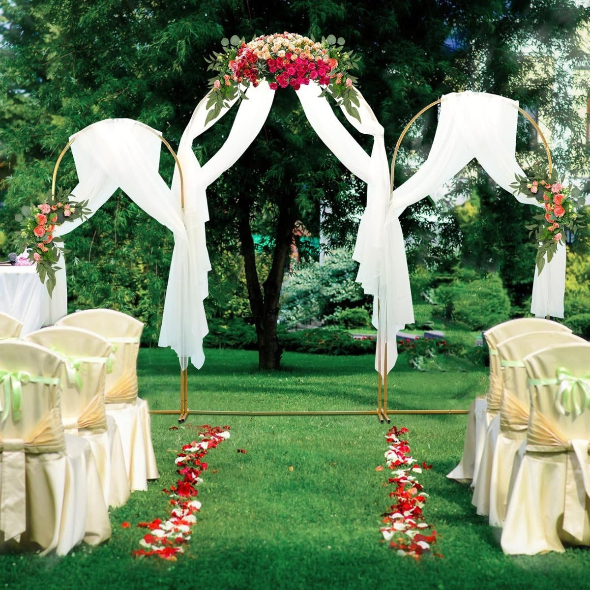 Ensemble de 3 pièces de porte-arc rond en métal de différentes tailles - Pour les décorations festives - Fête