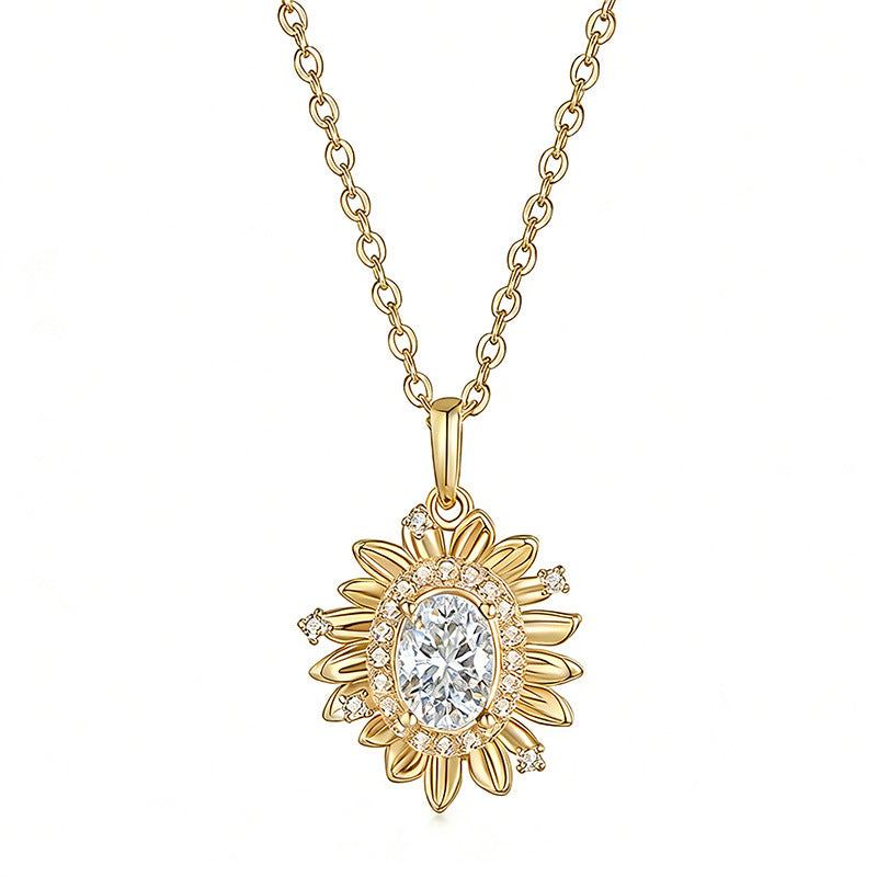 S925 Argent Sterling 5x7mm Oval Moissanite D Collier Aisy 45cm D Couleur VVS1 Or platine