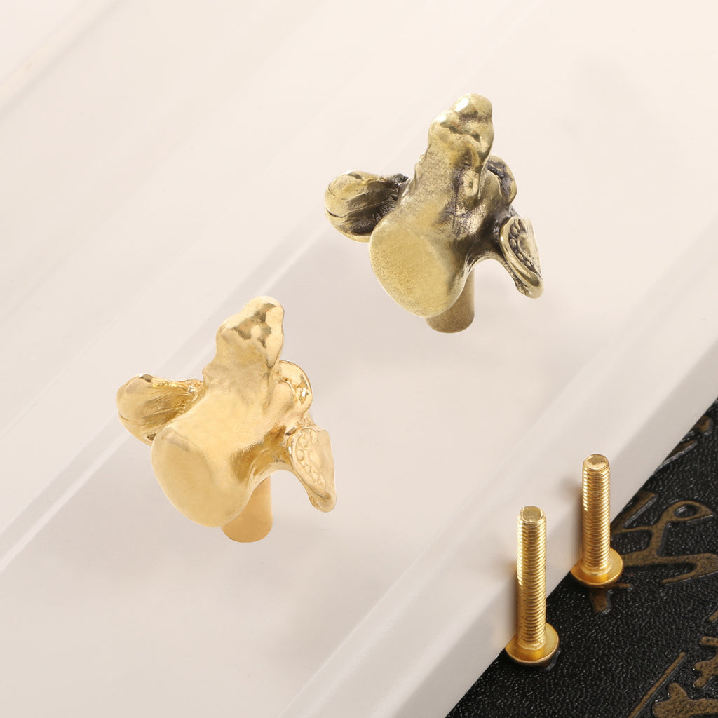 Armoire en laiton massif Doberman tête de chien Knob Creative Animal Tiroir Poignée pour cuisine
