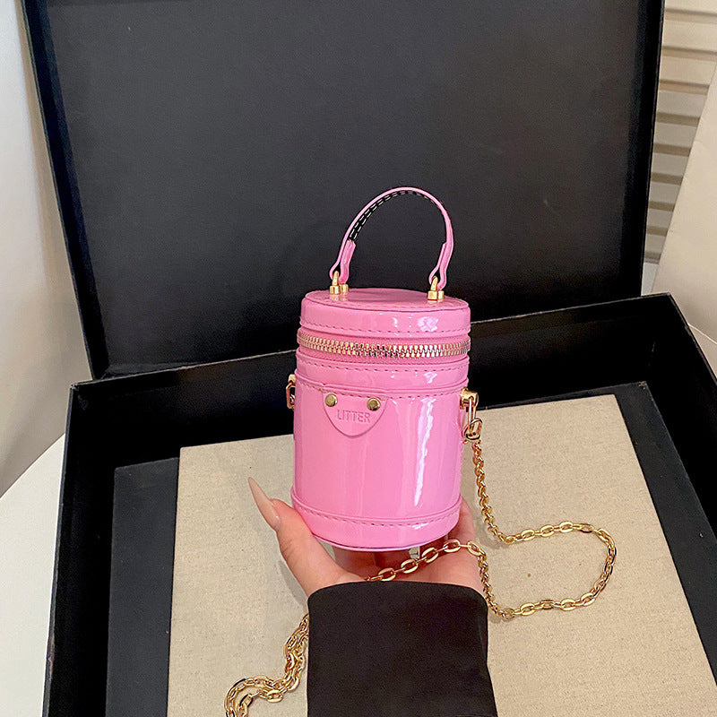 Cuir Mode Candy Couleur Sac à Bucket cylindrique