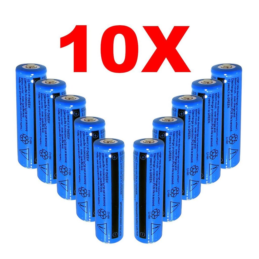 Batterie Lithium 10Pcs 18650 3.7V Li-ion rechargeable 3000mAh Batteries pour flashlig de torche