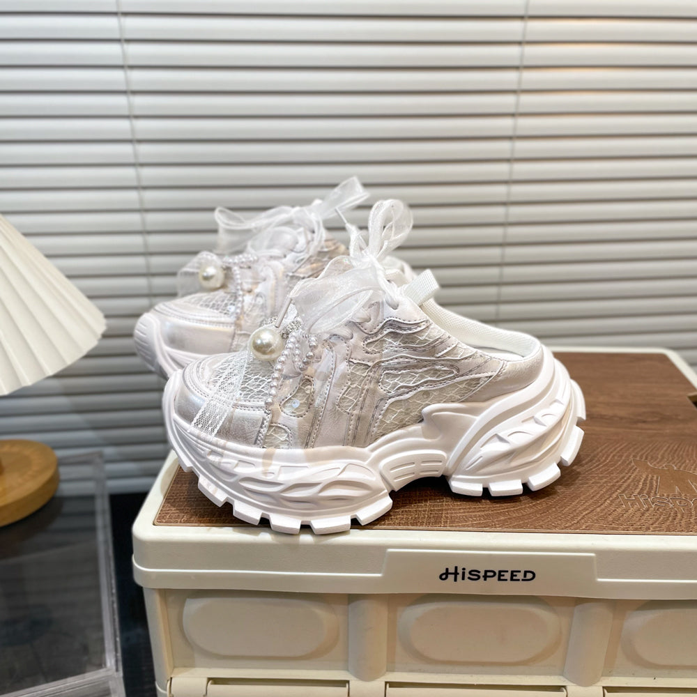 Perle Dentelle Bow Bébé fille Chaussures papa