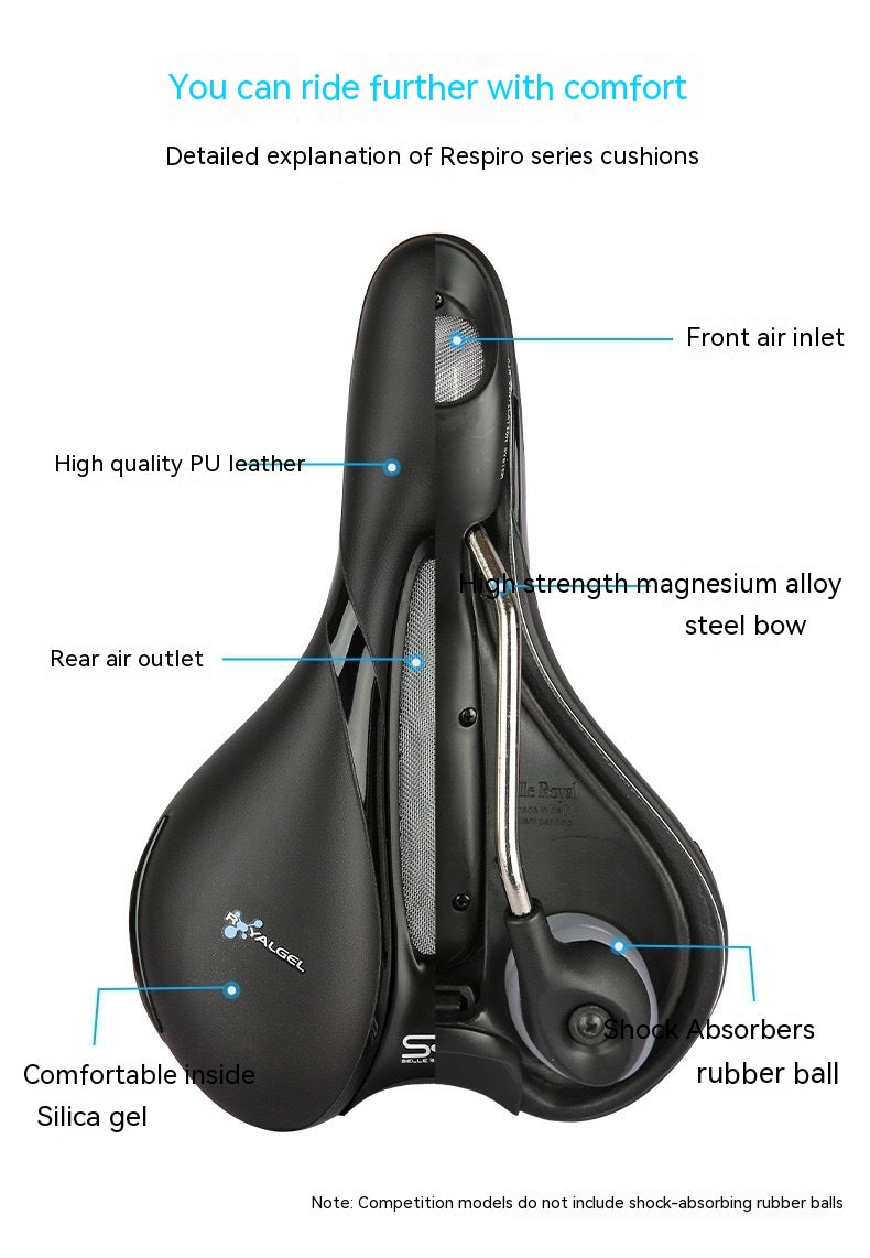 Mountain Highway Bicycle Saddle Silicone Shockproof Siège de vélo respirant