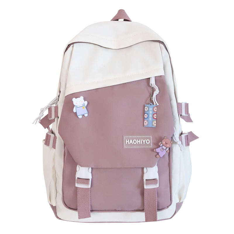 Lycée Étudiant Grande capacité Color-block Sac à dos