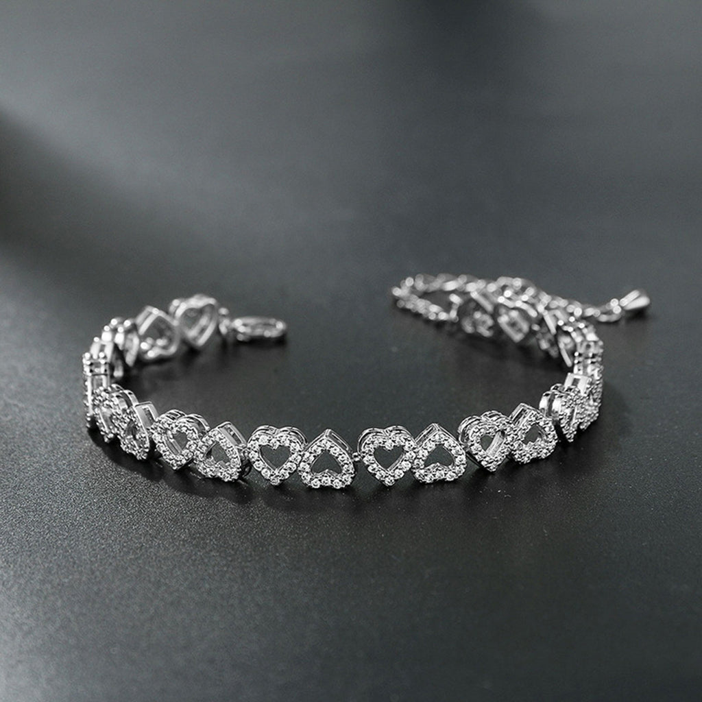 Bracelet en diamant de haute qualité de fille avec cœur en diamant complet