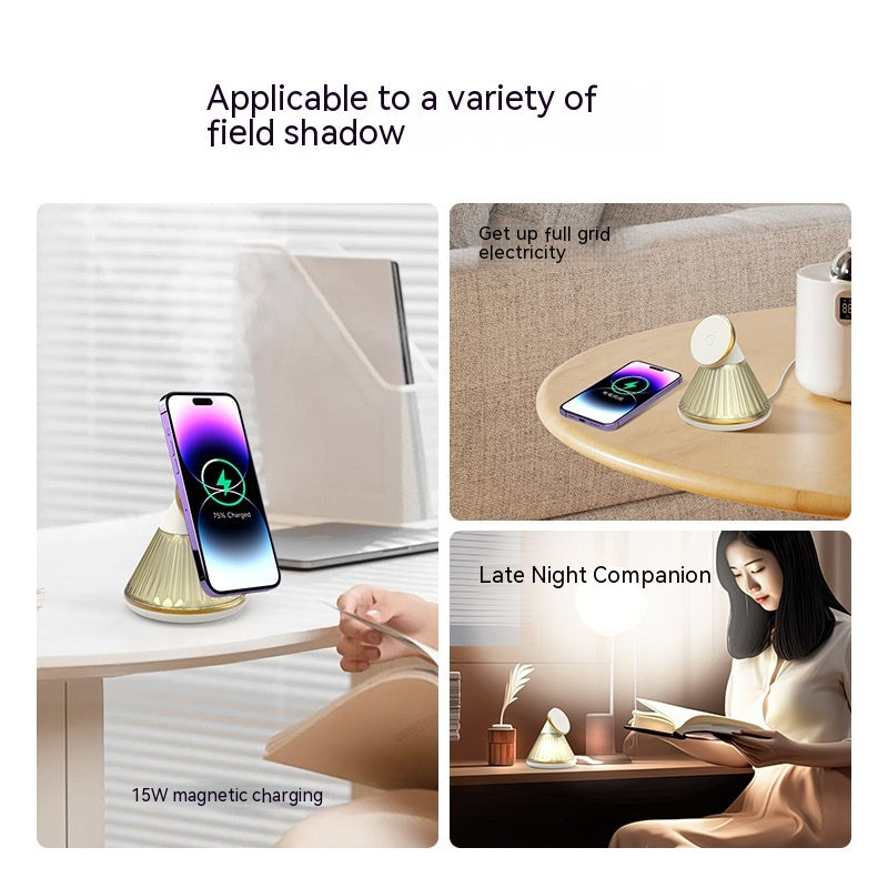 Lampe de table de nuit 15W sans fil chargeur magnétique siège sans fil rapide