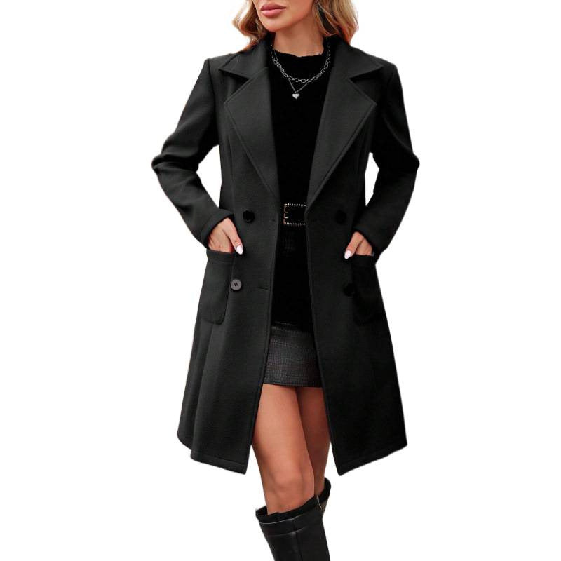 European And American Foreign Trade Autumn and Winter Tiktok Slim-Fit Laine féminine élégante