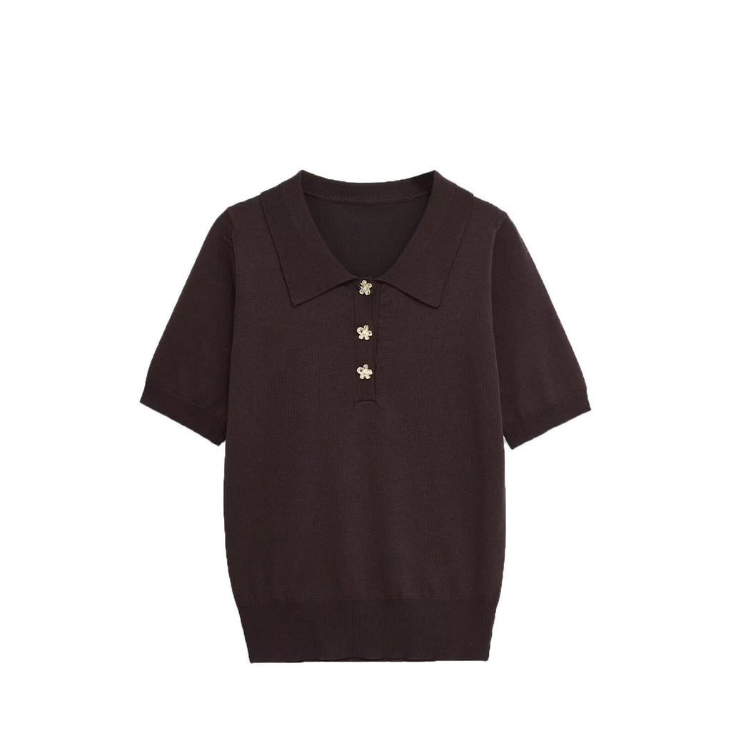 Femme Mode Versatile Manche courte Tricot Top