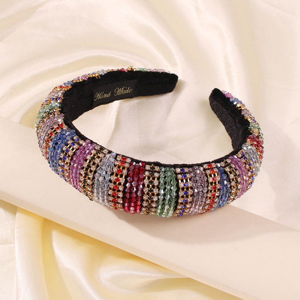 Baroque Couleur Strass Tassel Luxe Prom Catwalk Accessoires pour cheveux de rue