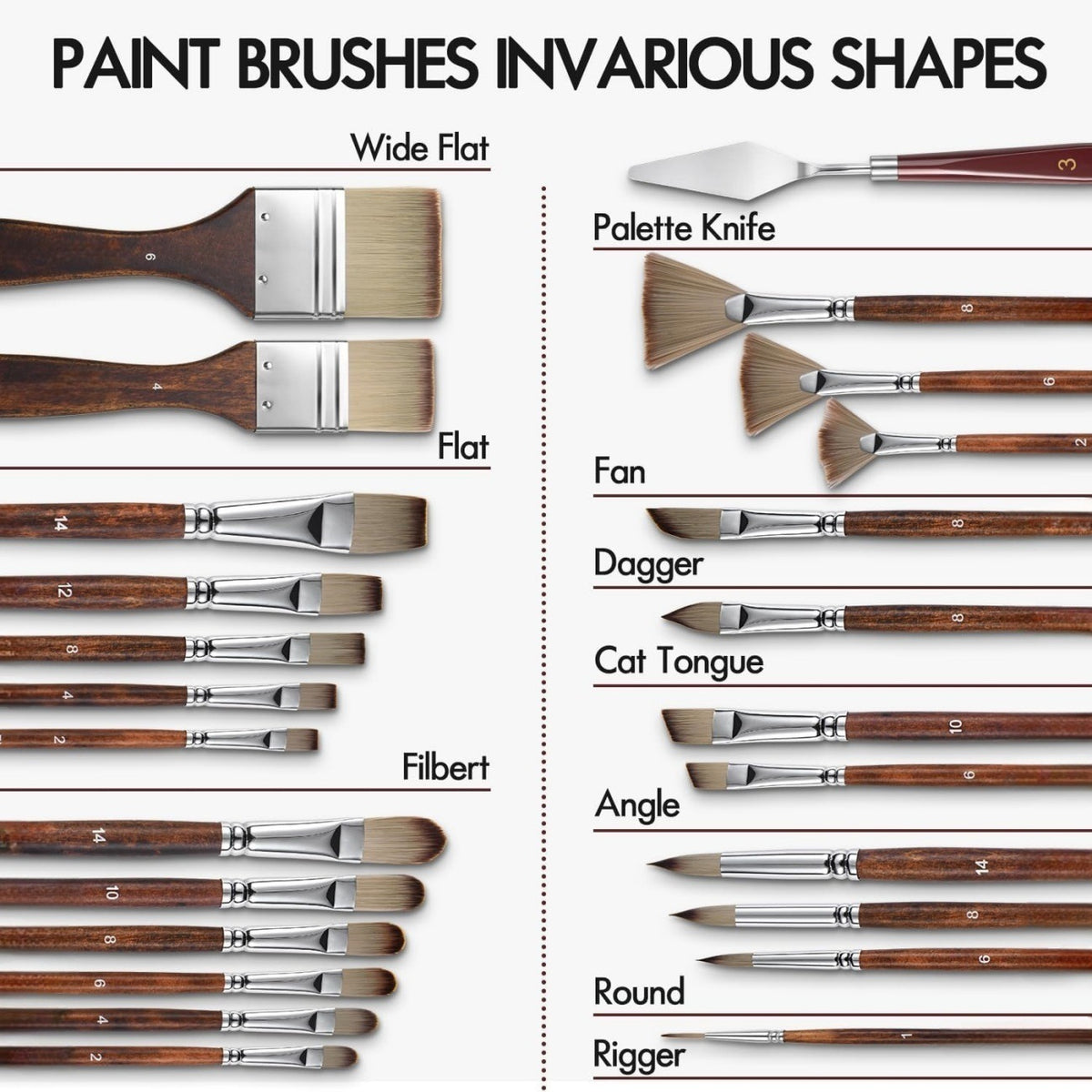 Set de brosses Art Studio 25 pièces marron