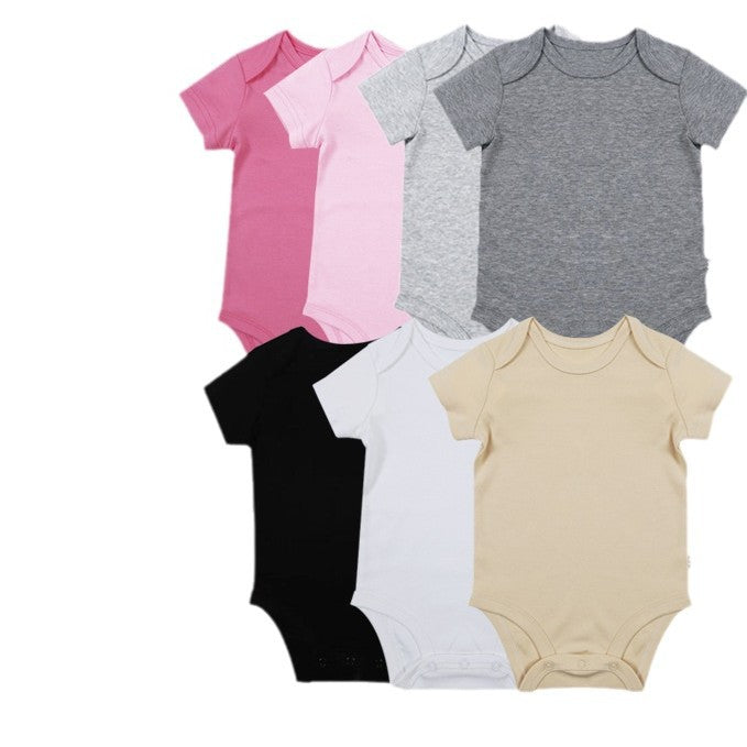 Romper Vêtements nouveau-nés 0-1 ans vieux costume de saut en couleur solide Homme et femme bébé Onesie