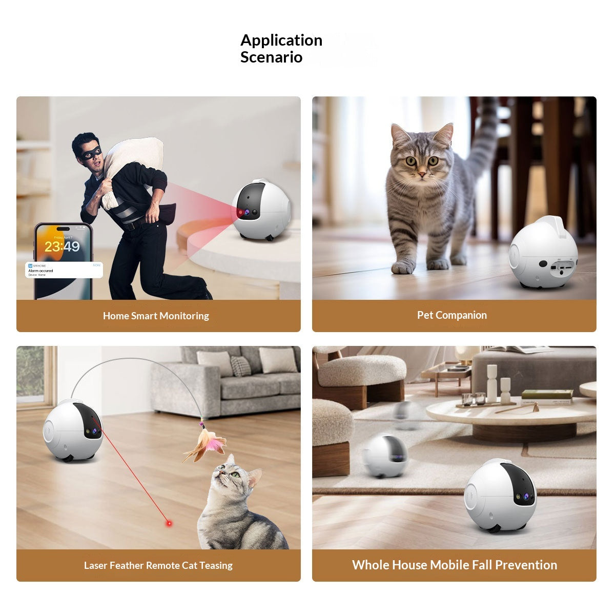 Jouet interactif pour chat et chien avec caméra de surveillance