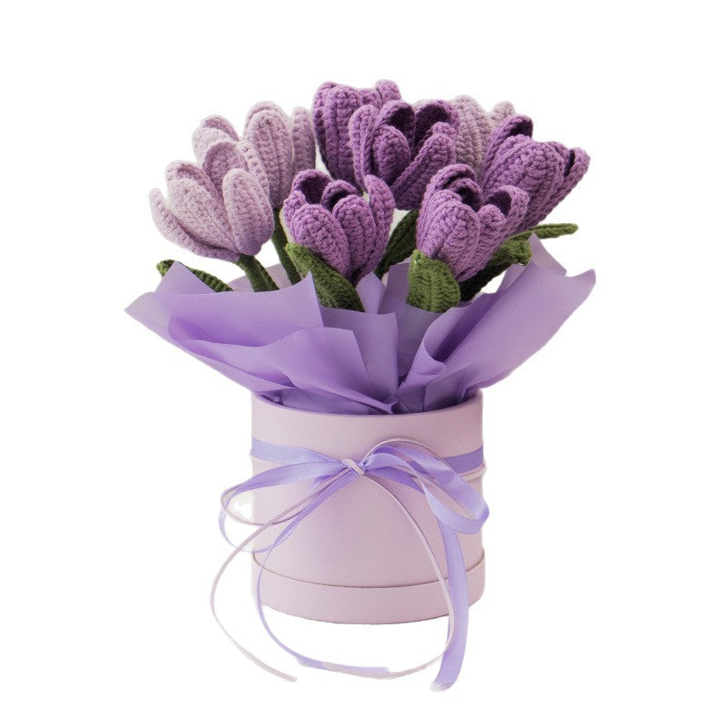 Seau de tulipe tricoté à la main
