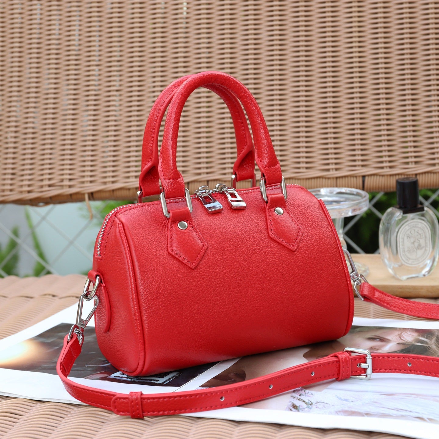 Sac pour femmes en cuir à grains supérieurs