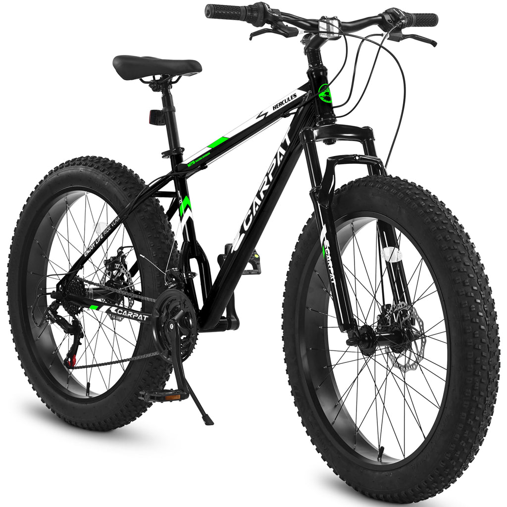 S26109 Élecony 26 pouces Fat Tire Bike Youth Full Shimano 21 Speed Mountain Bike