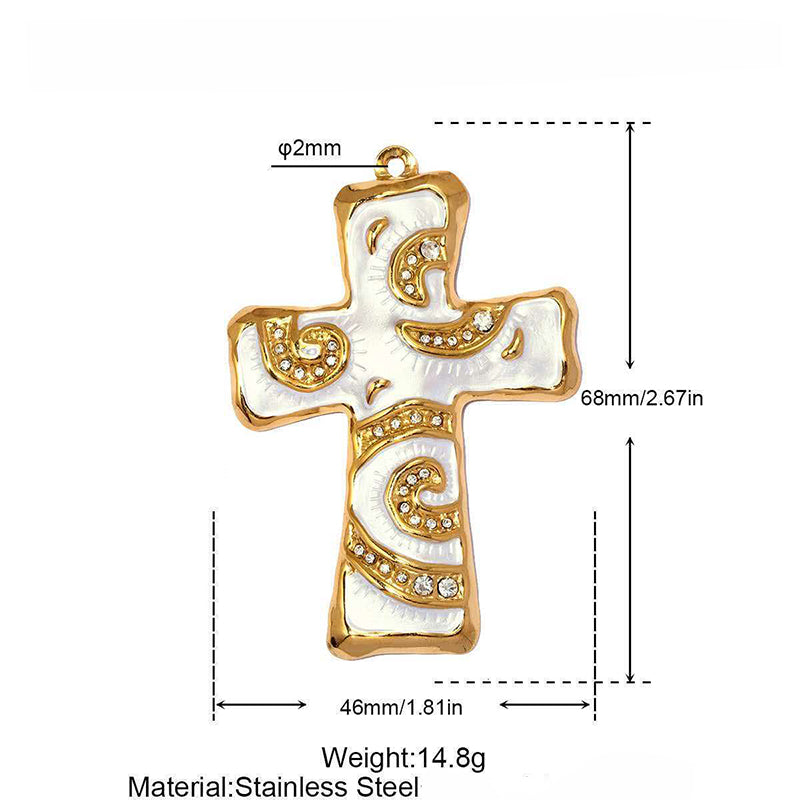 Pendentif en acier inoxydable avec zircon et trempage d'huile