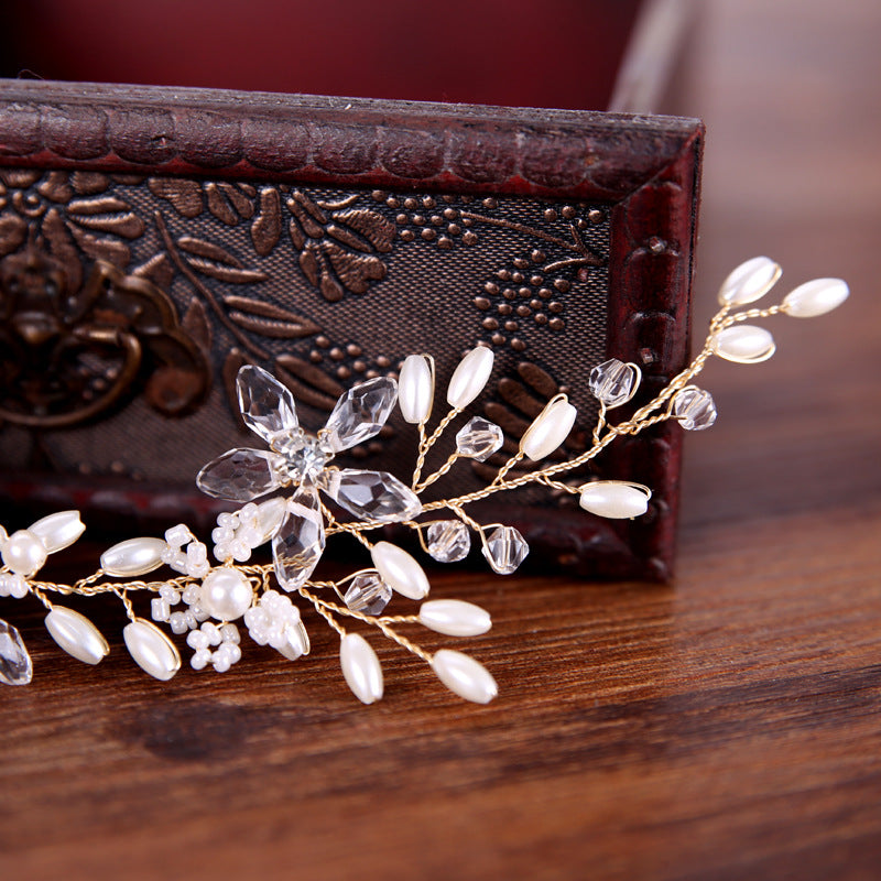 Plaque de perle blanche bande de cheveux Accessoires de mariage Robe de coiffure