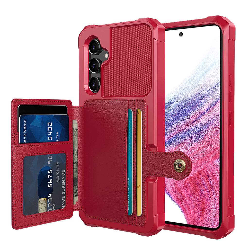 Insertion de carte Étui en cuir Protection pour téléphone Résistant aux chutes