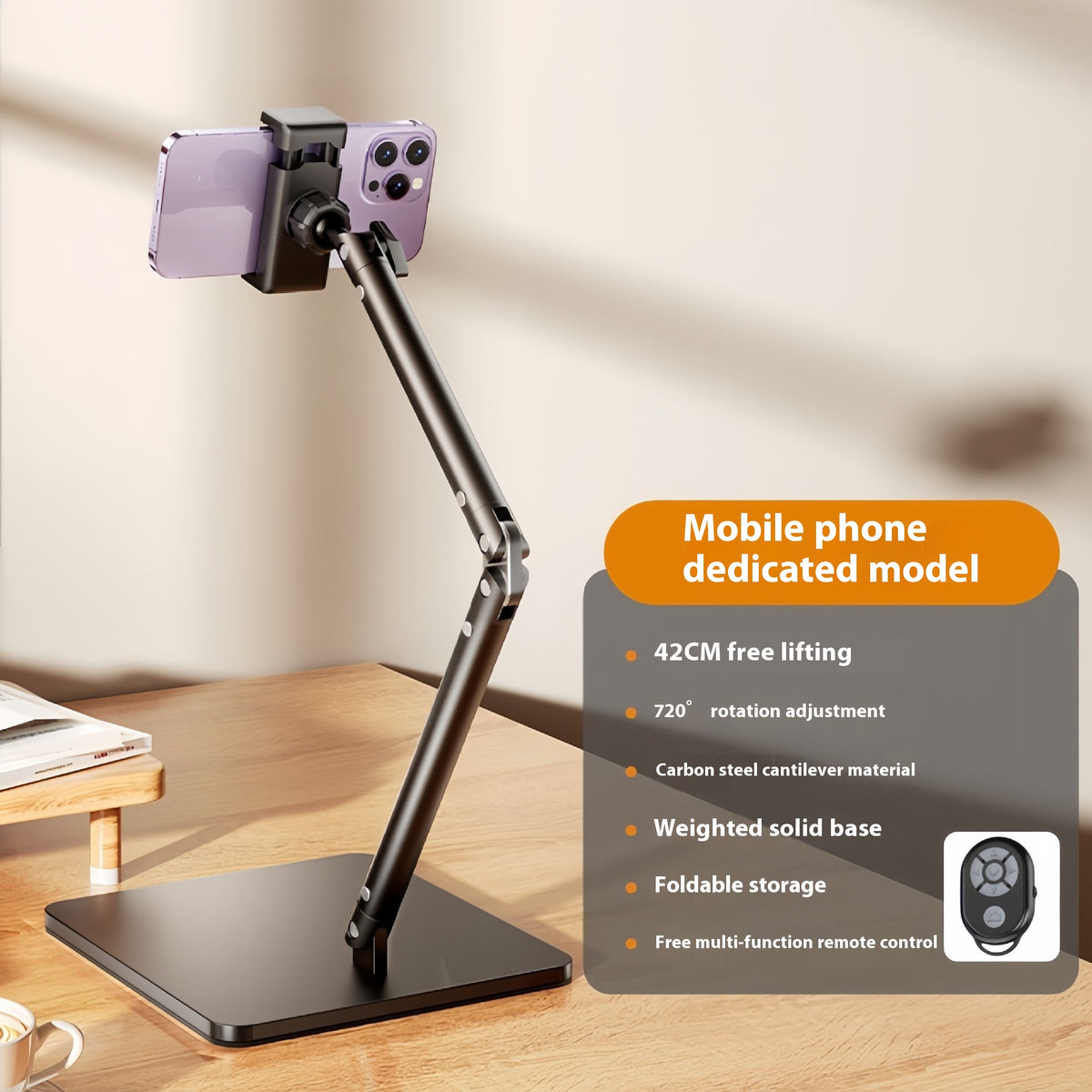 Téléphone mobile plaque métallique support de bureau pratique Live Streaming Tir