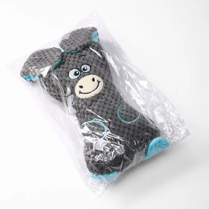Jouets en peluche de chien Squeak mignons formes animales Grin de dents et de dents propres Pla interactif
