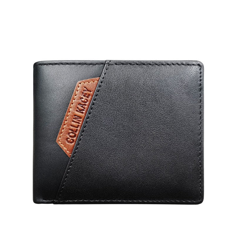 Courte mode de portefeuille pour hommes Cowhide