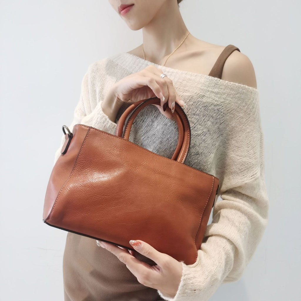 Sac à main en cuir véritable simple et polyvalent