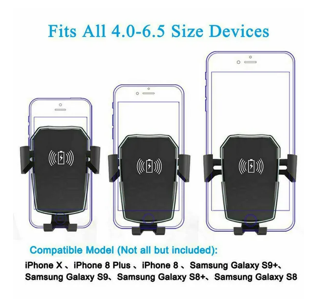 Support de chargeur de voiture sans fil sans fil Qi Support 2 en 1 pour téléphone cellulaire