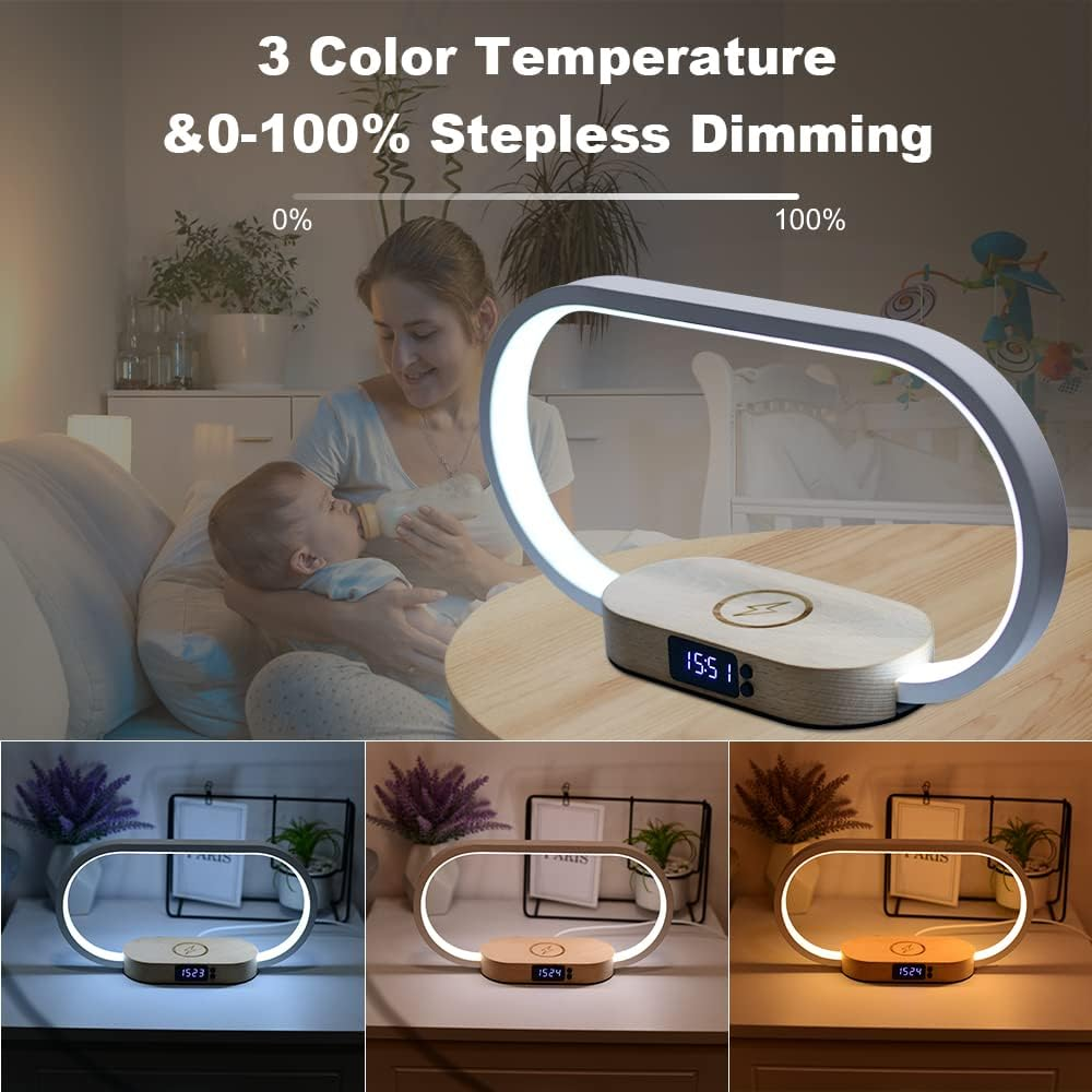 Lampe côté lit Donewin avec chargeur sans fil