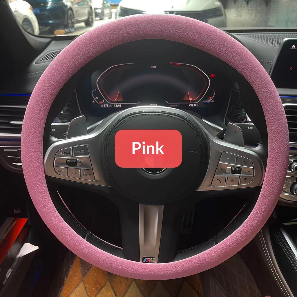 Couverture de volant de voiture en cuir souple silicone antidérapante tout-saison