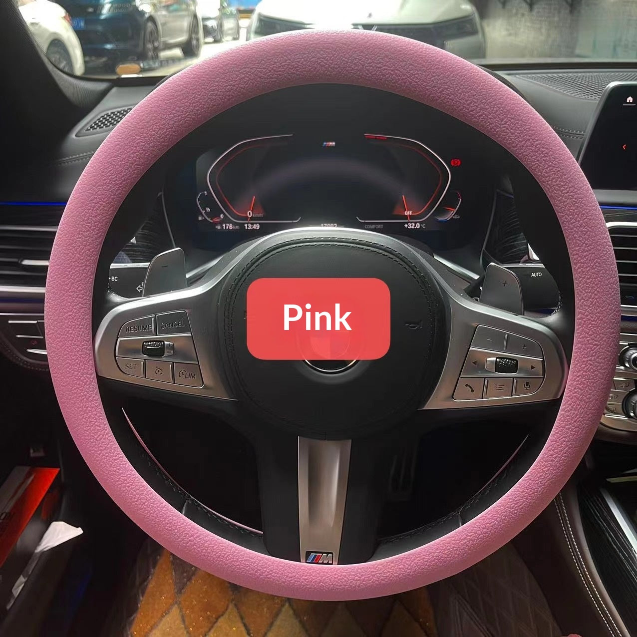 Couverture de volant de voiture en cuir souple silicone antidérapante tout-saison