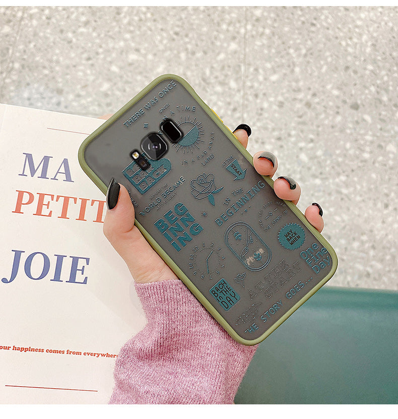 Étui de téléphone givré avec étiquette anglaise