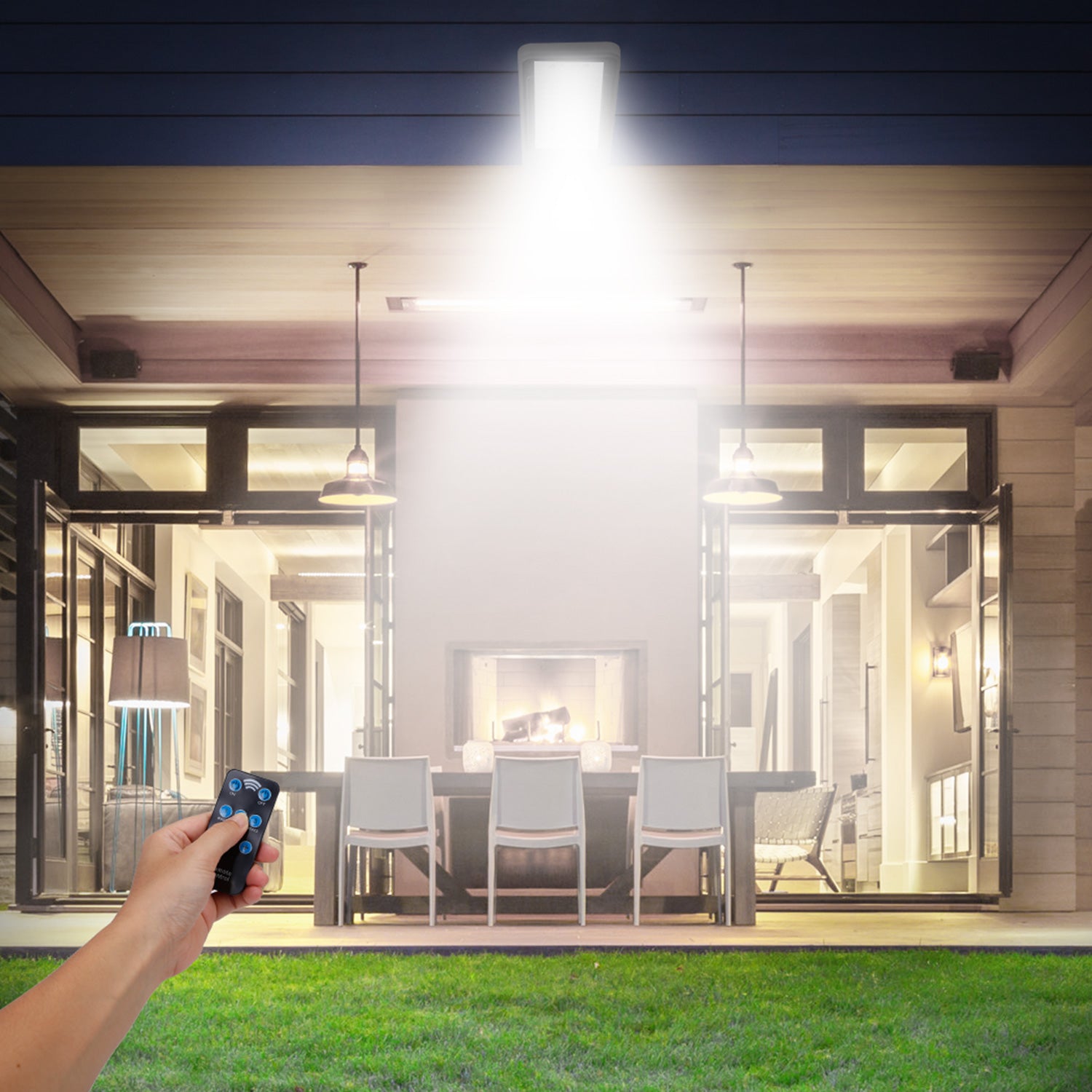 Solar Wall Light Outdoor 60LEDs PIR Motion Sensor Télécommande Lampes sans fil IP65 Eau