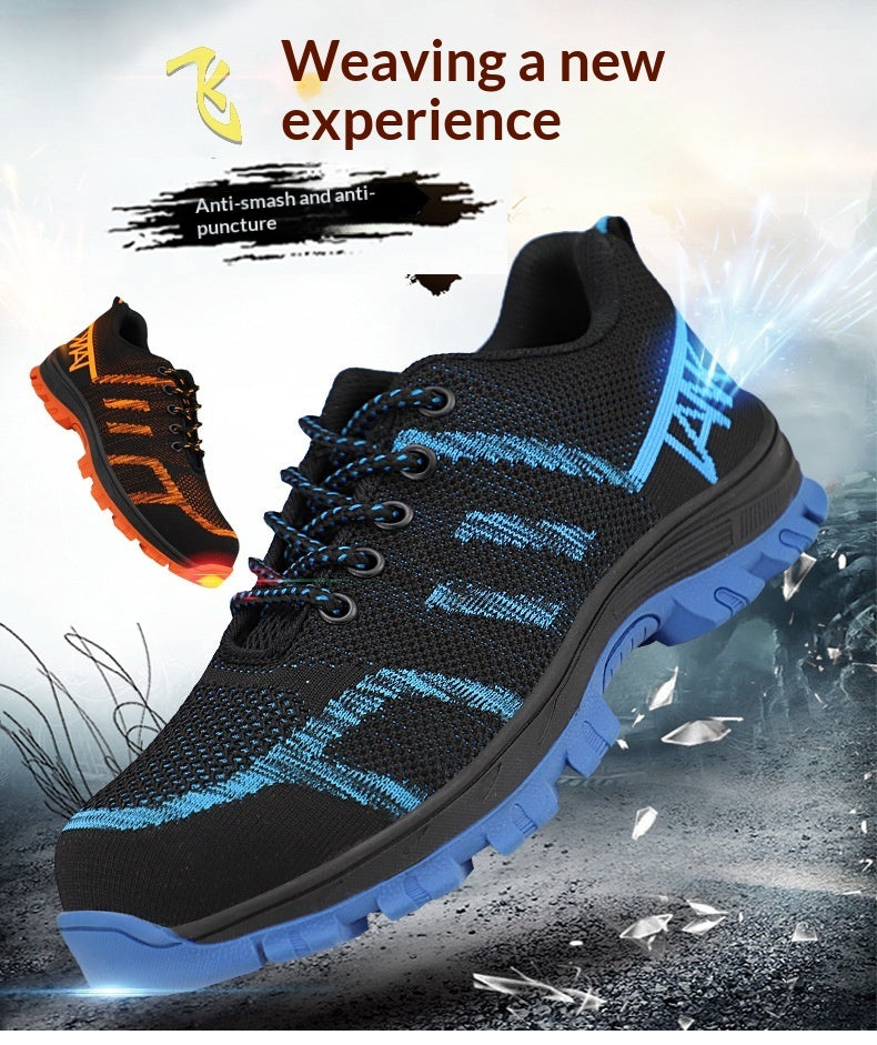 Men's Summer Woven Work Safety Shoes with a Durable and Breathable Soft Sole
