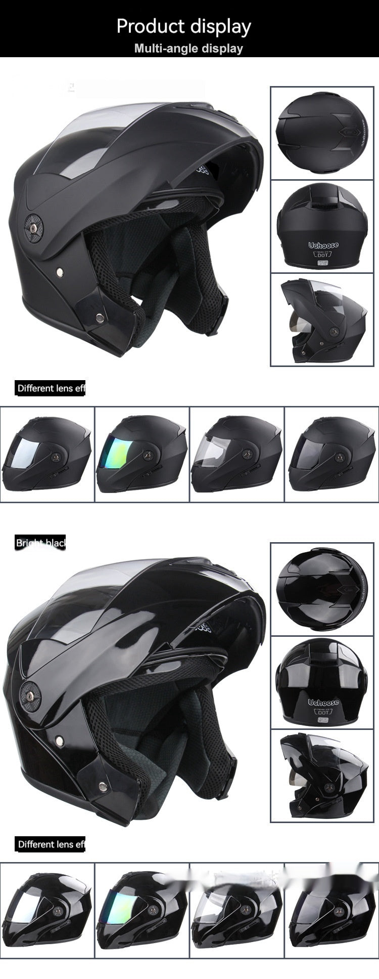 Motorcycle électrique double objectif exposé hommes et femmes casque de moto