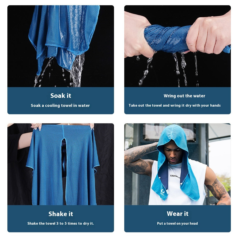 Serviette de sport à séchage rapide à capuche U-forme Cooling Serviette de protection contre le soleil