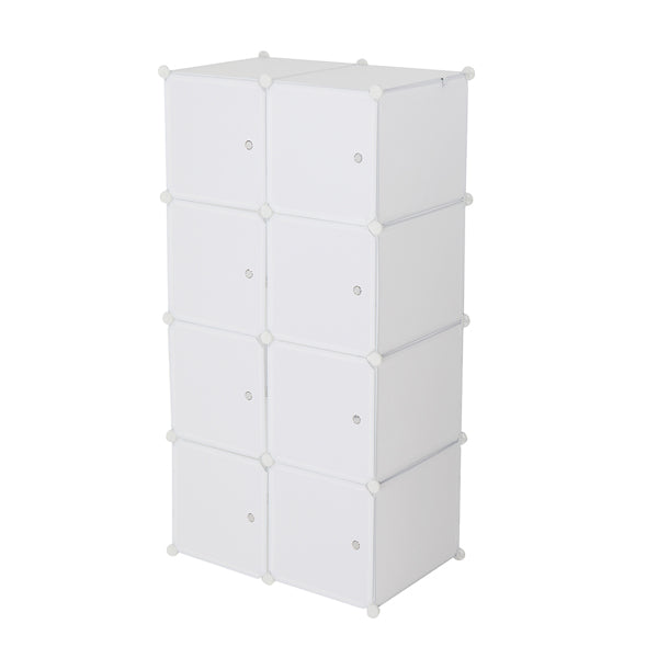 Armoire en forme de cube à 8 compartiments de 4 couches avec 1 tige suspendue