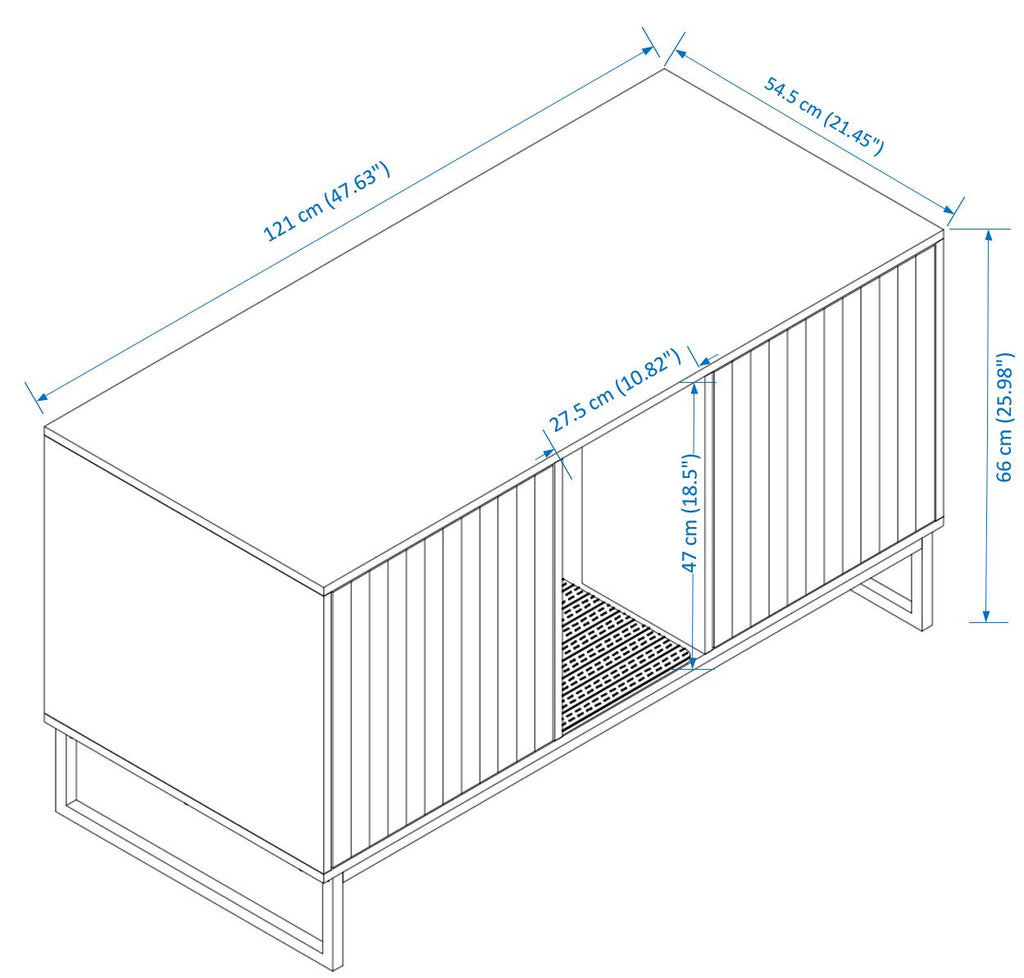 Maison de chat en bois moderne avec tapis de raclage - 47.64" x 21.46" x 25.98"