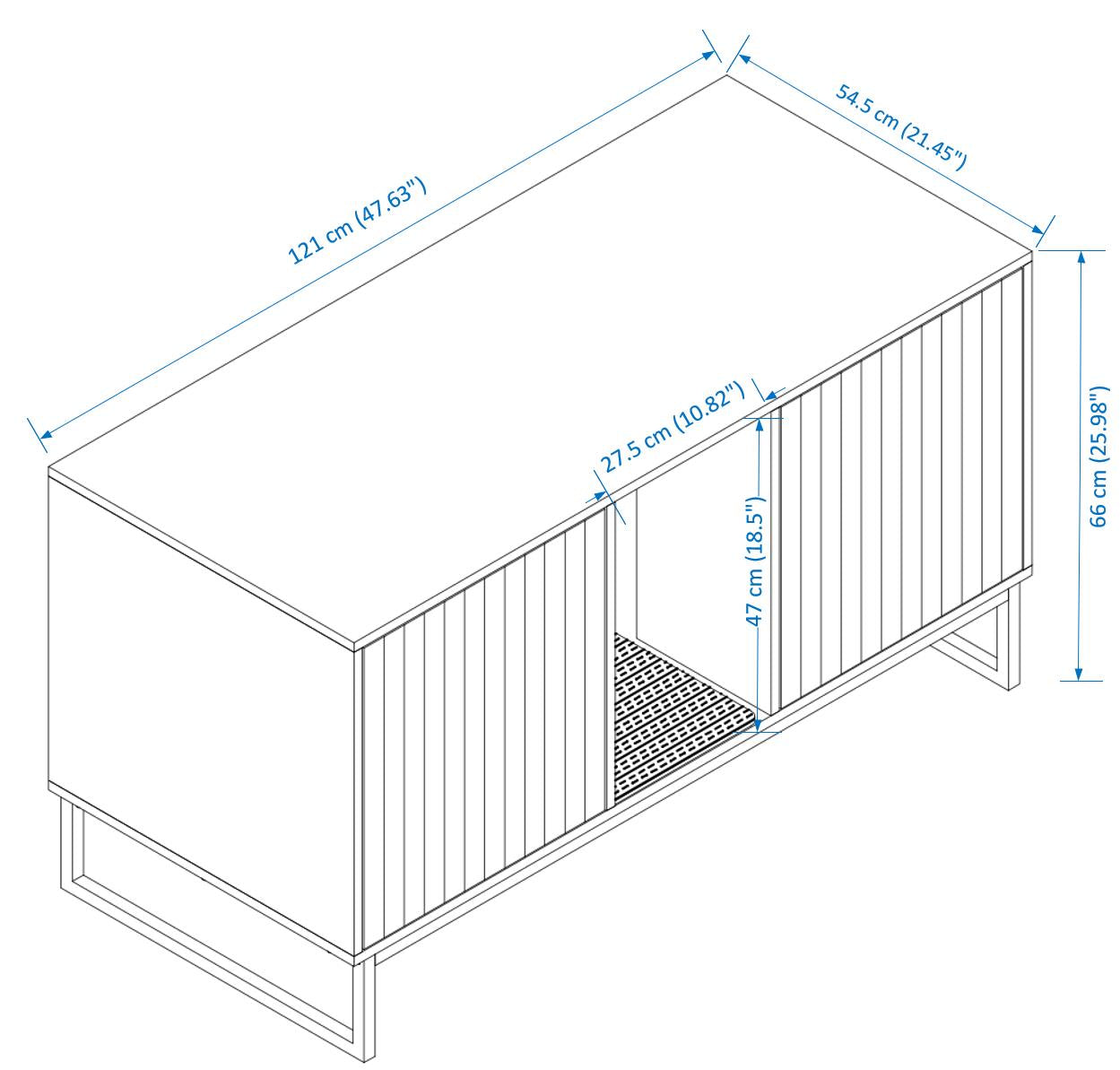 Maison de chat en bois moderne avec tapis de raclage - 47.64" x 21.46" x 25.98"