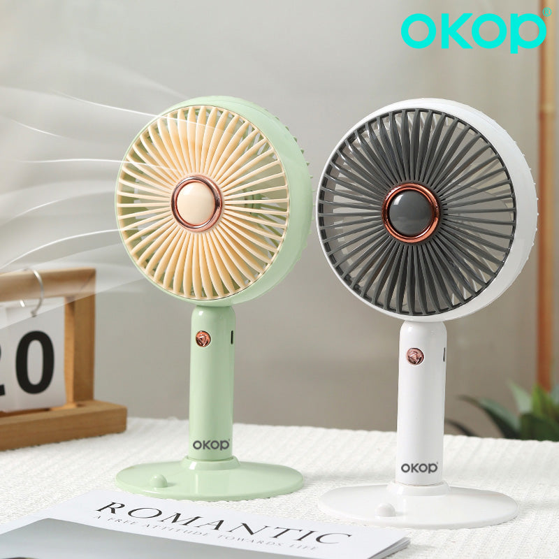 KP-F14 Minimalist élégant Mini ventilateur portable USB Rechargeable 3-Speed Desktop Compatible In