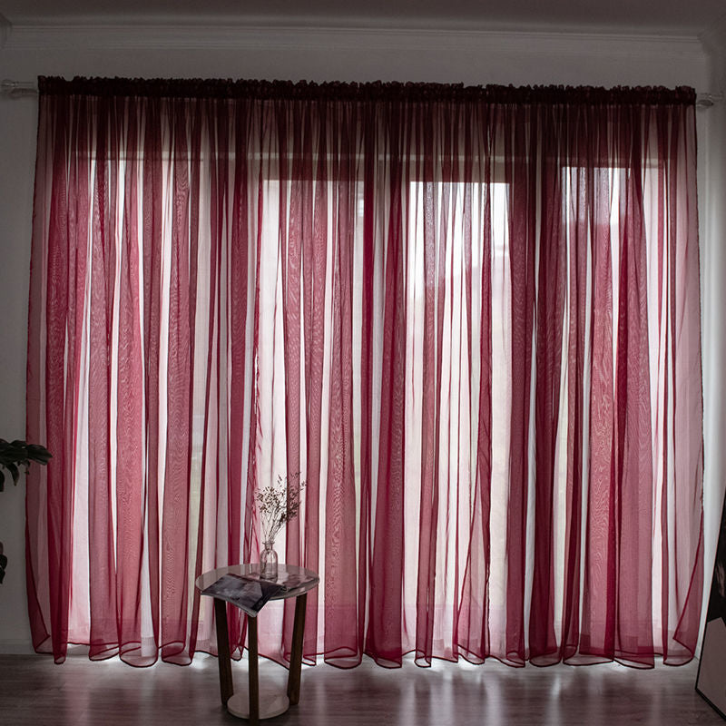 Simple et moderne Balcon Couleur Solide Rideau de Gauze
