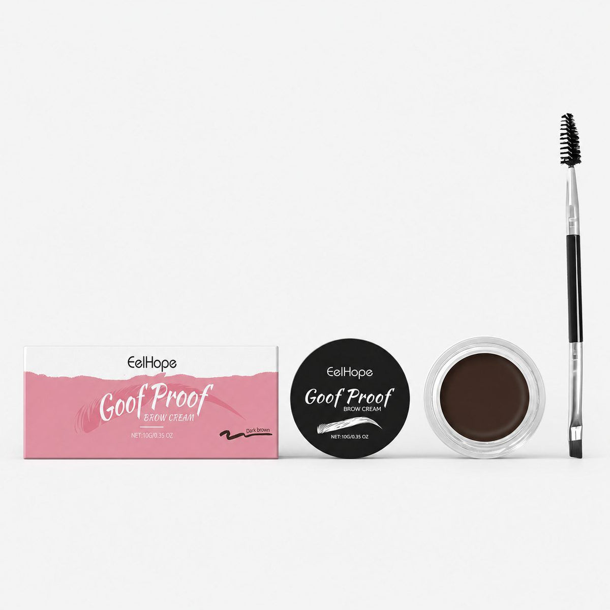 Teinture de sourcils brun foncé EELHOPE avec pinceau