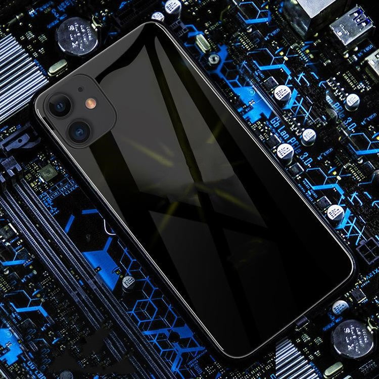 Cas de téléphone en verre lumineux simplicité et créativité