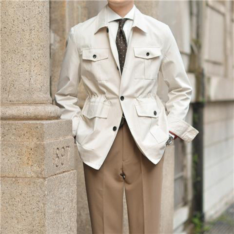 Vêtements de travail occasionnels Veste Pu Handsome Lapel Retro Easy Matching Coat