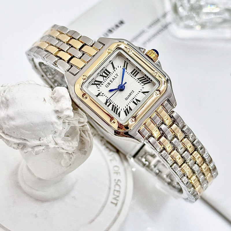 Classic Retro Square Imperméable Femmes Montre en diamant